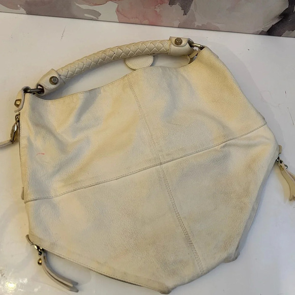 ! Stuart Weitzman cream Leather handbag - Picture 3 of 10